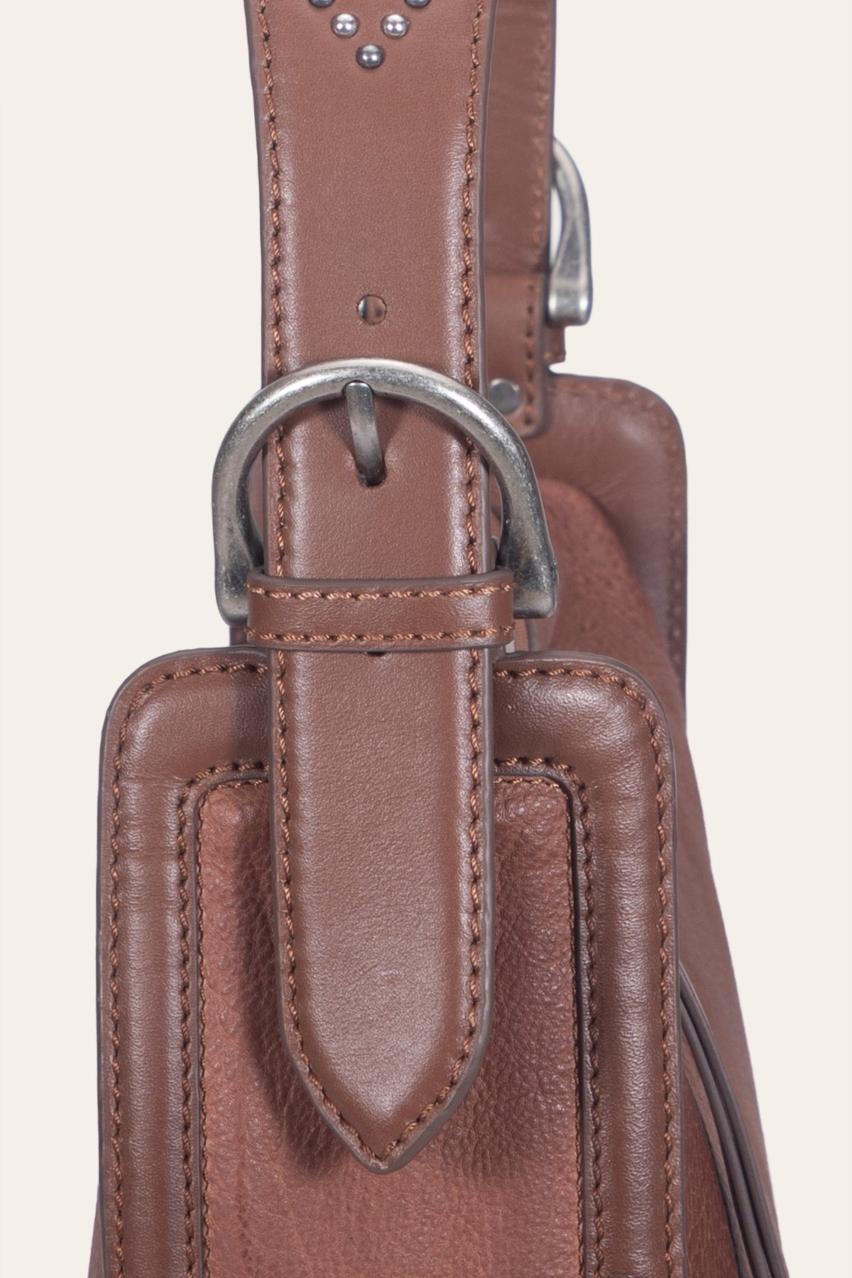 FRYE Women's Cognac Carla Studded Shoulder Bag