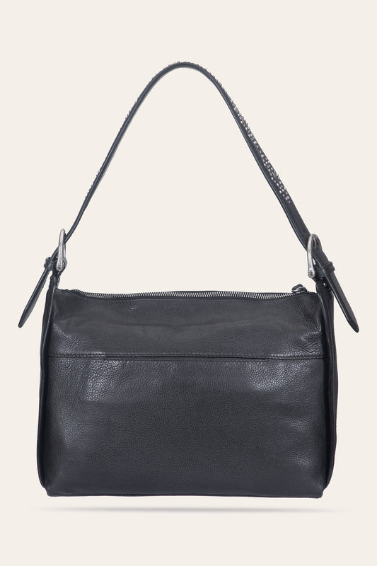 FRYE Women's Black Carla Studded Shoulder Bag