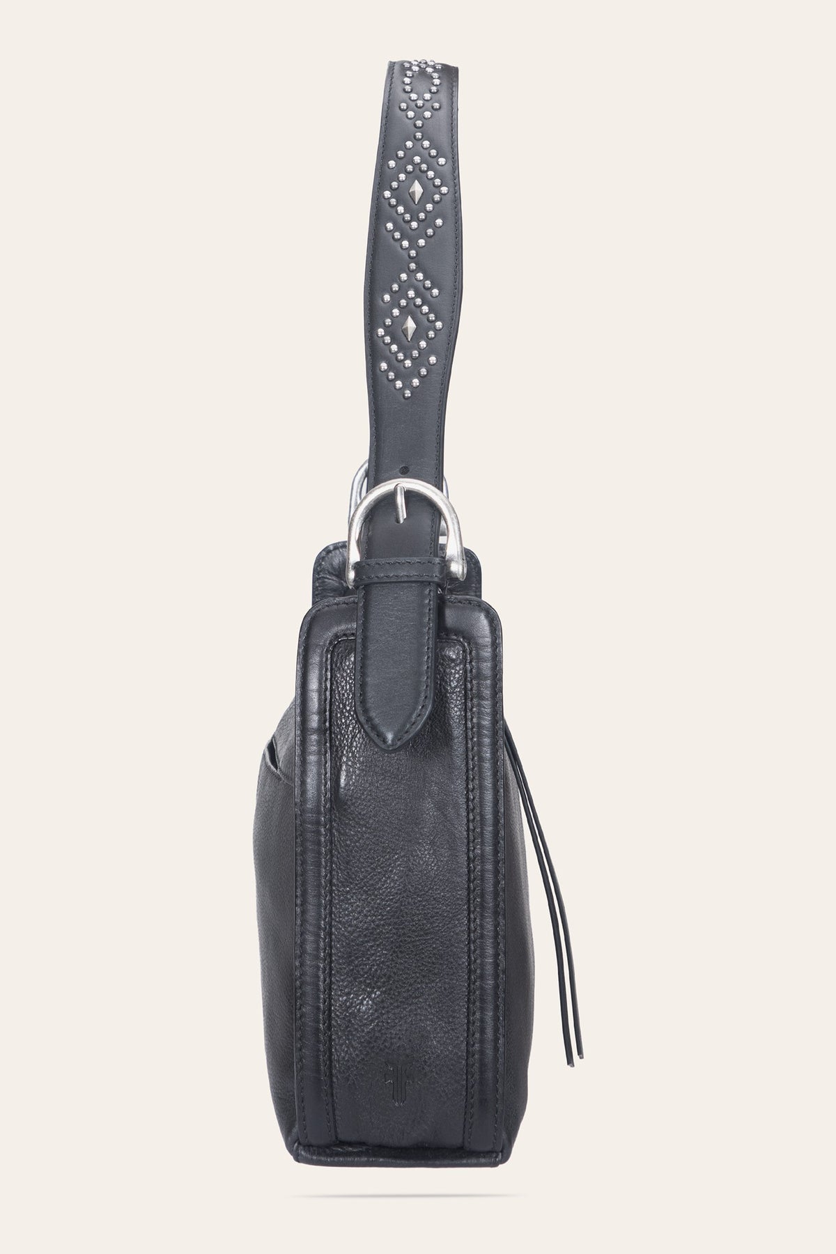 FRYE Women's Black Carla Studded Shoulder Bag