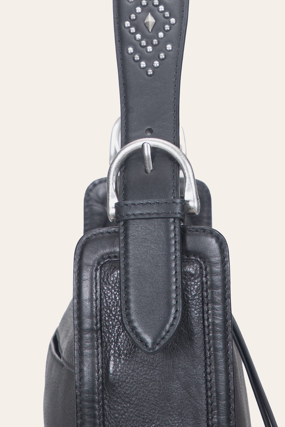 FRYE Women's Black Carla Studded Shoulder Bag