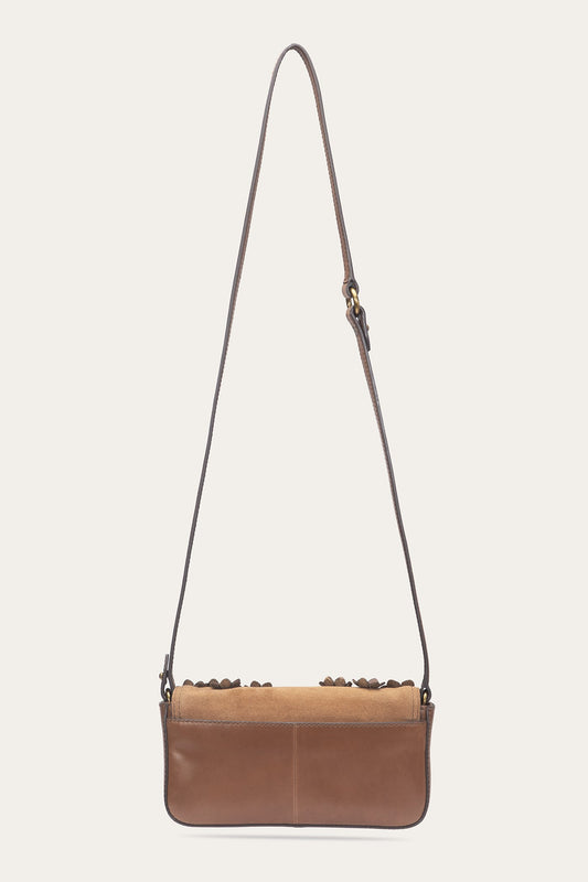 FRYE Cognac Melissa Floral Convertible Mini Flap