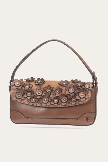 FRYE Cognac Melissa Floral Convertible Mini Flap