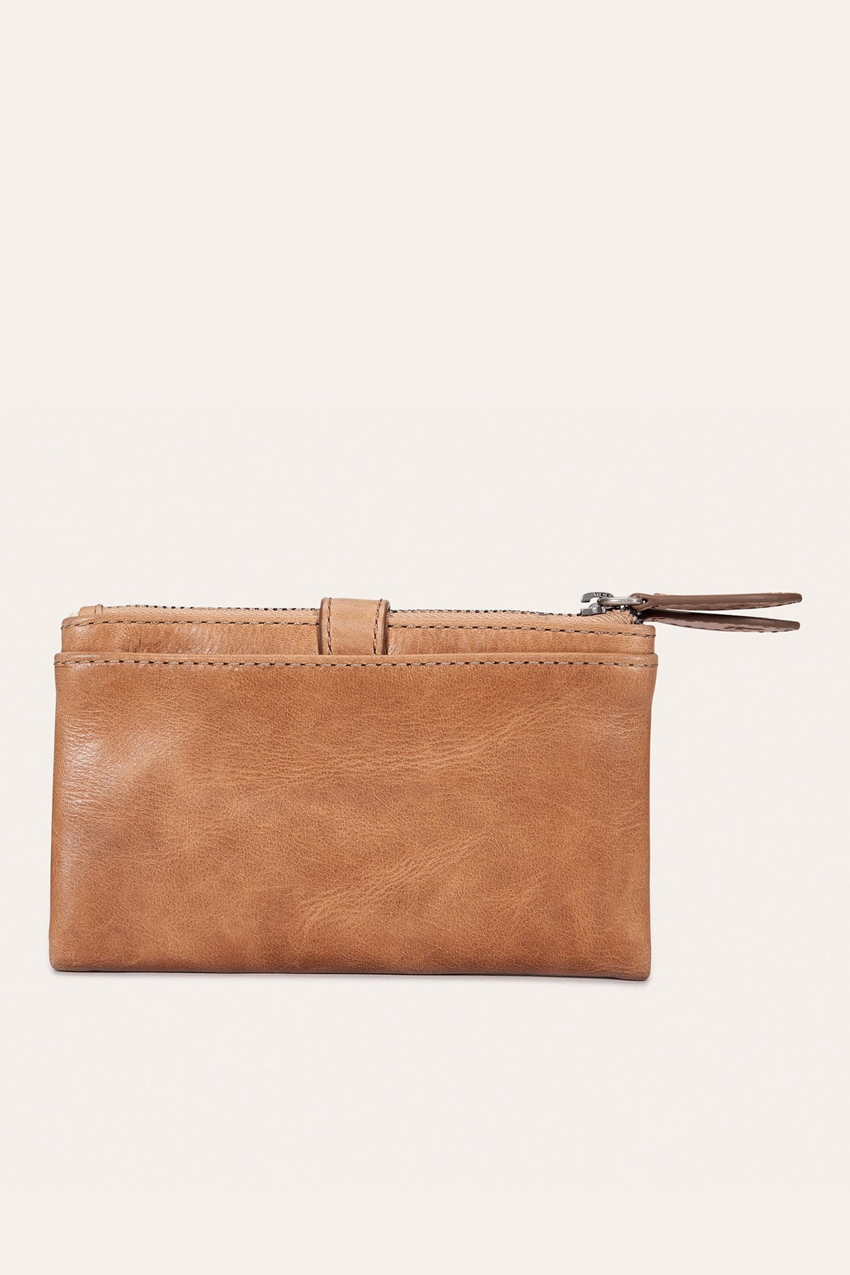 FRYE Melissa Beige Double Zip Wallet