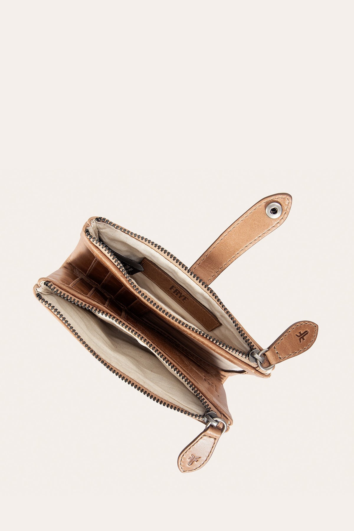 FRYE Melissa Beige Double Zip Wallet