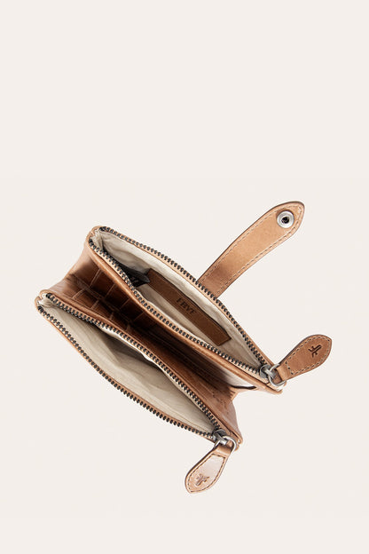 FRYE Melissa Beige Double Zip Wallet