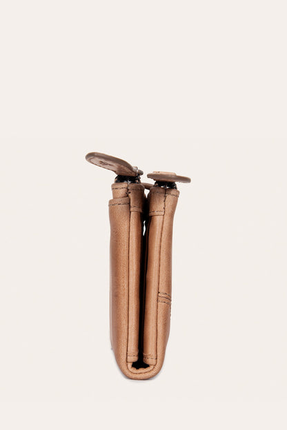 FRYE Melissa Beige Double Zip Wallet