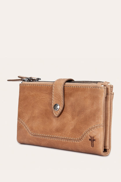 FRYE Melissa Beige Double Zip Wallet