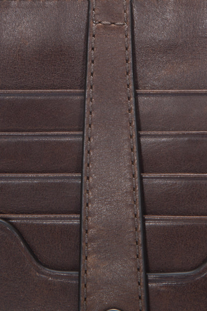 FRYE Melissa Dark Brown Snap Card Wallet