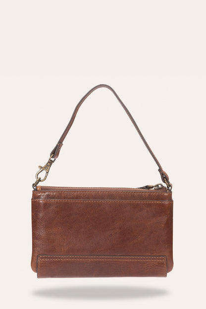 FRYE Melissa Convertible Wristlet Wallet in Cognac