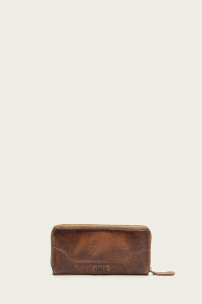FRYE Melissa Cognac Zip Wallet