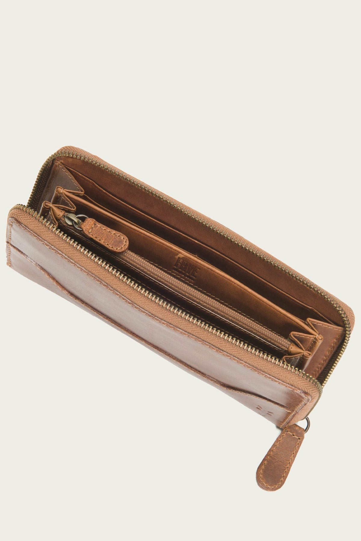 FRYE Melissa Cognac Zip Wallet