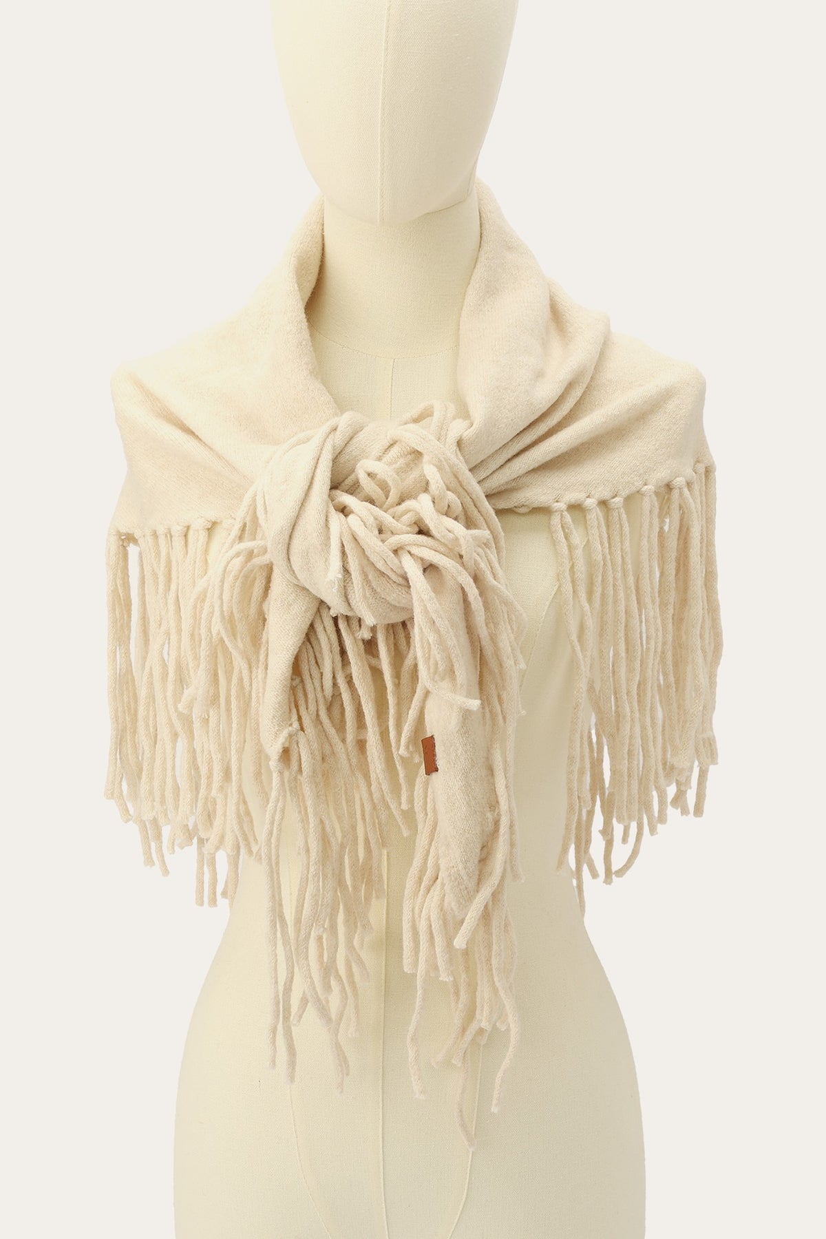 FRYE Birch Long Fringe Triangle Scarf