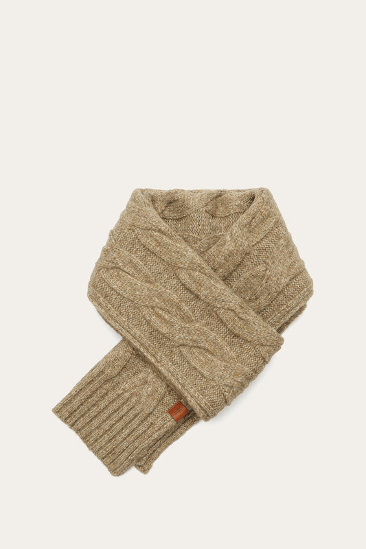 FRYE Burnt Olive Wide Cable Scarf