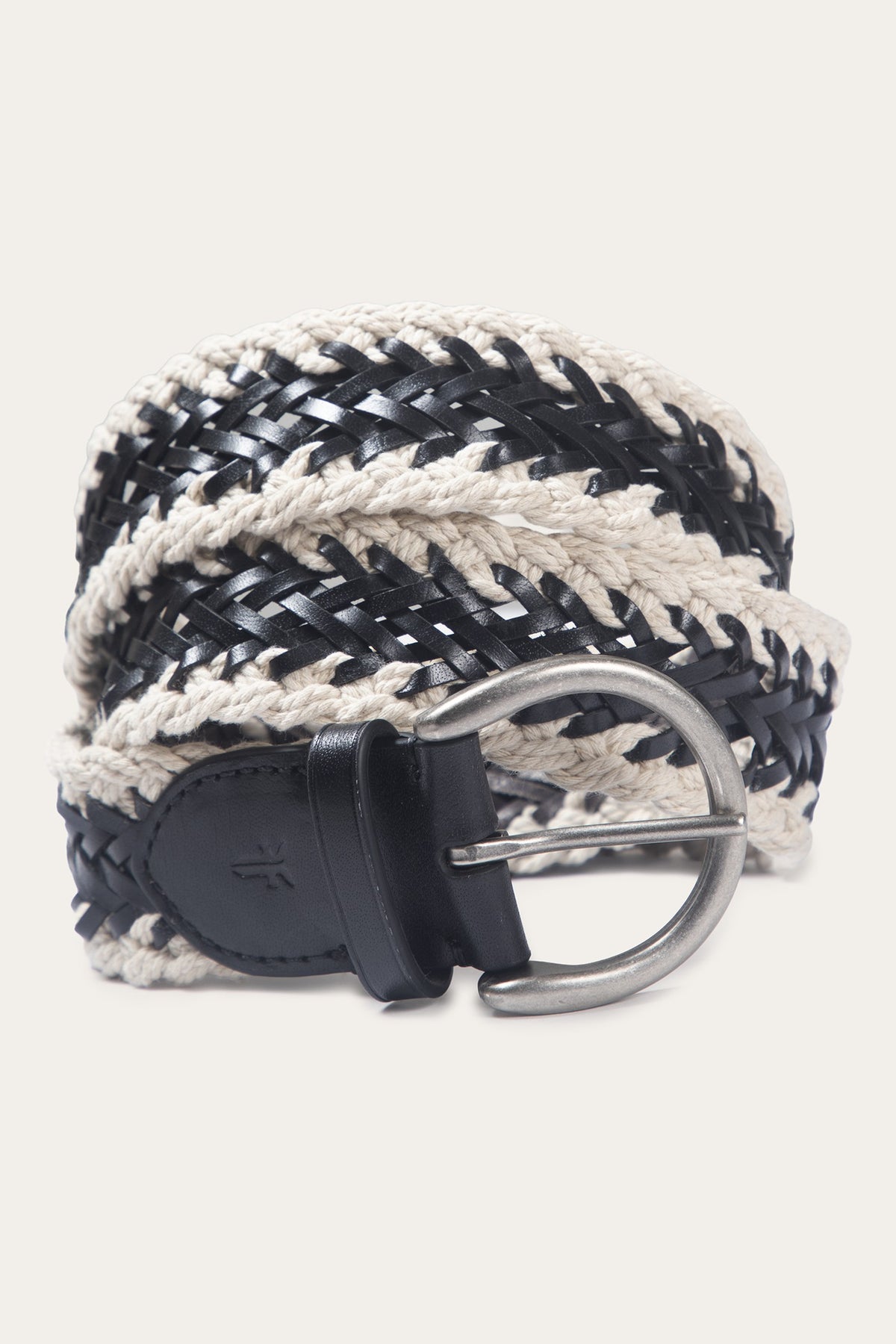 FRYE Women's Black 38mm Braided Cording Belt