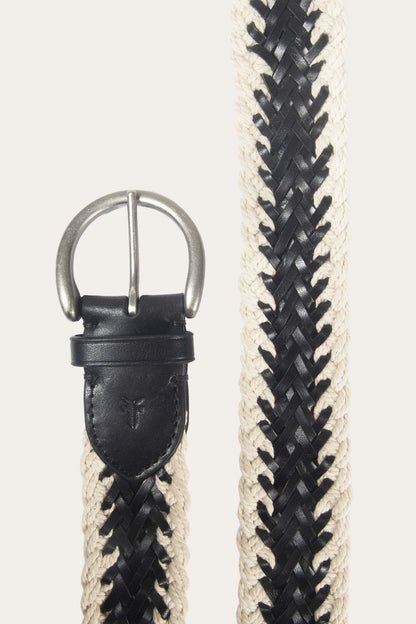 FRYE Women's Black 38mm Braided Cording Belt