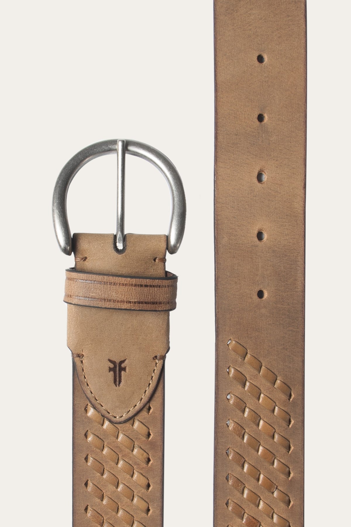 FRYE Women's Cognac 38mm Woven Perf Belt