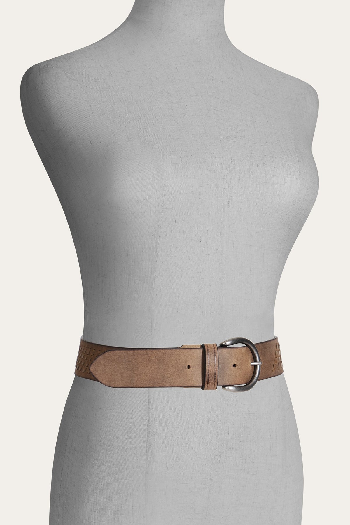 FRYE Women's Cognac 38mm Woven Perf Belt