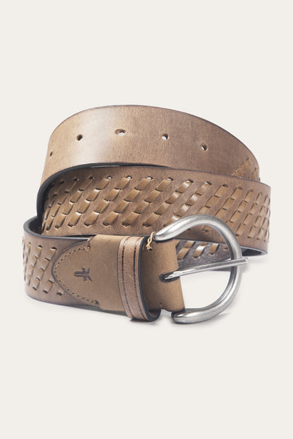 FRYE Women's Beige 38mm Woven Perf Belt