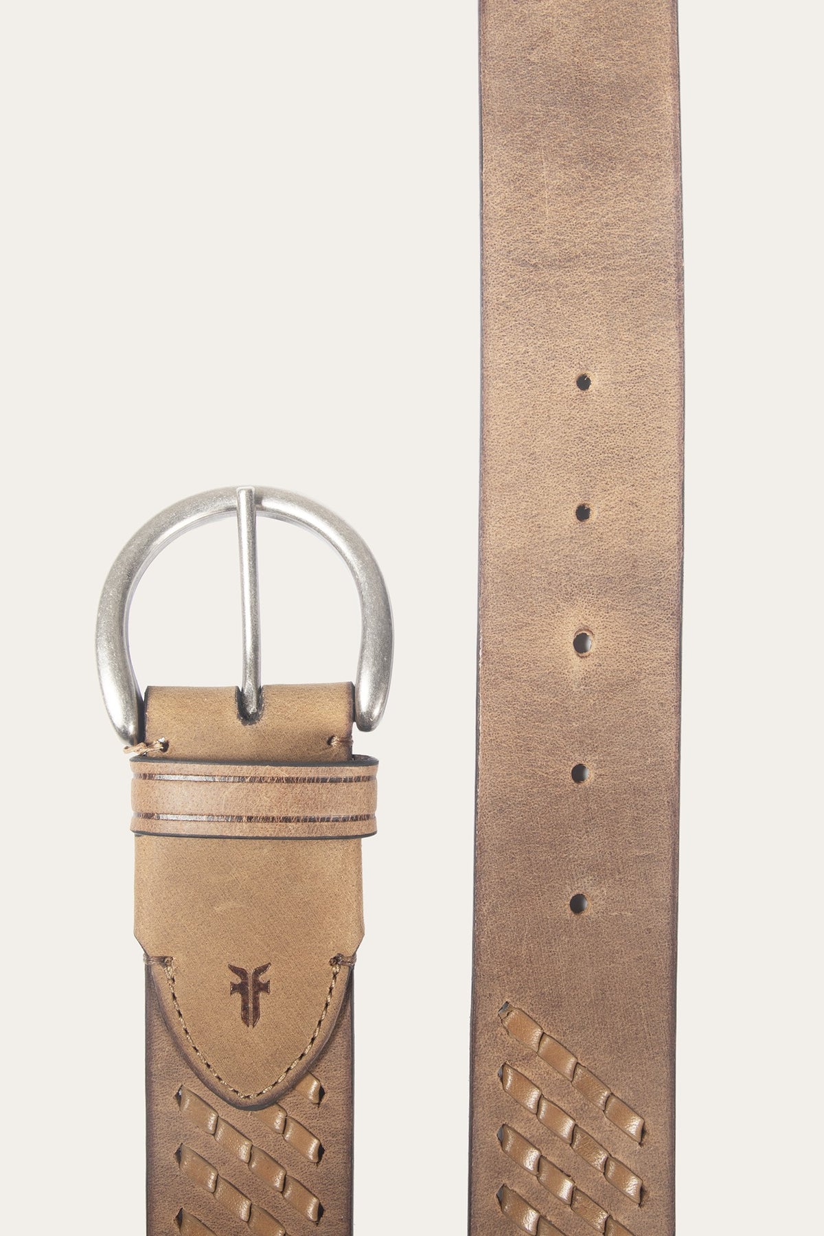 FRYE Women's Beige 38mm Woven Perf Belt