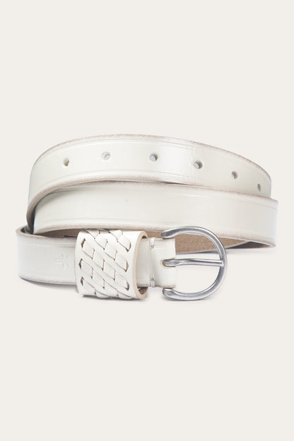 FRYE Women's Oat 25mm Woven Perf Keeper Belt