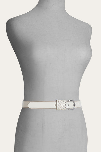 FRYE Women's Oat 25mm Woven Perf Keeper Belt