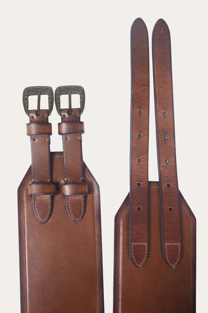 FRYE Women's Cognac 85mm Western Waist Belt