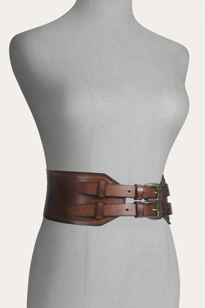 FRYE Women's Cognac 85mm Western Waist Belt