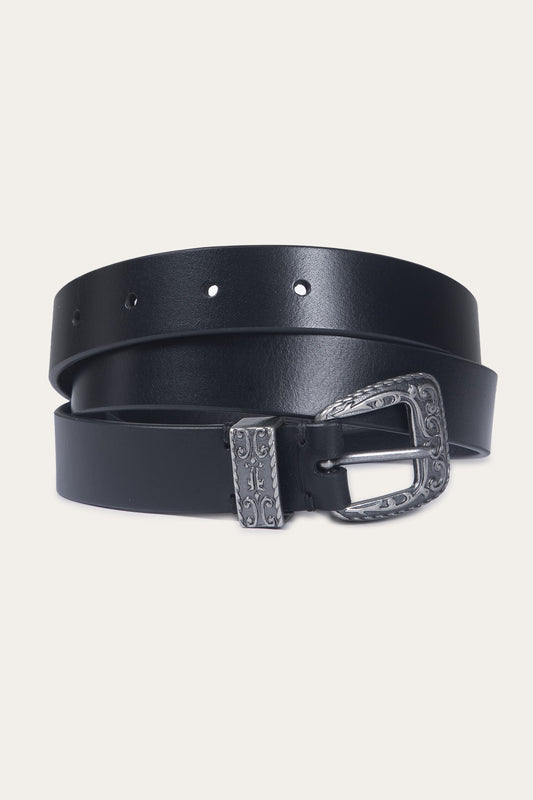 FRYE Women's Black 25mm Western Belt