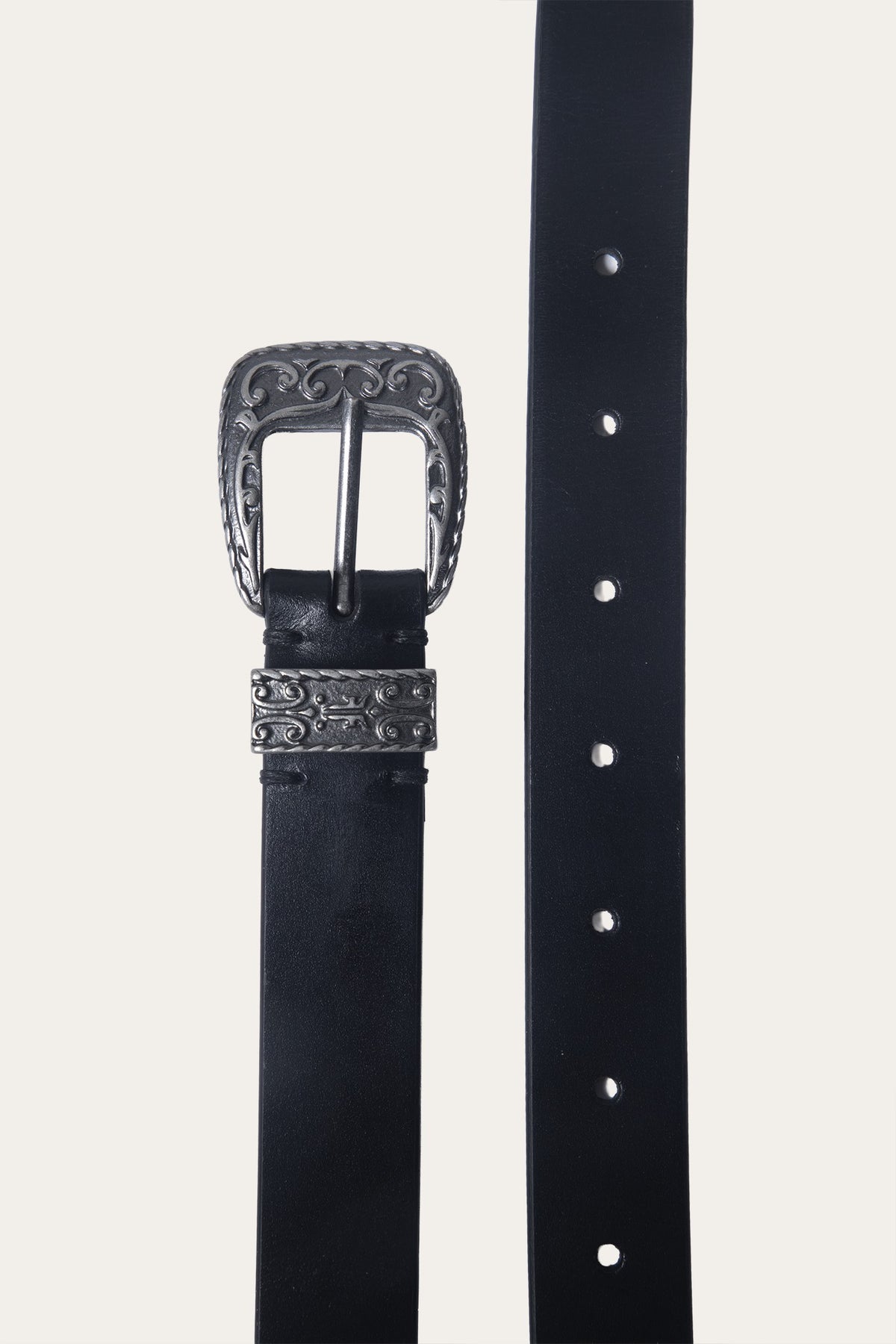 FRYE Women's Black 25mm Western Belt