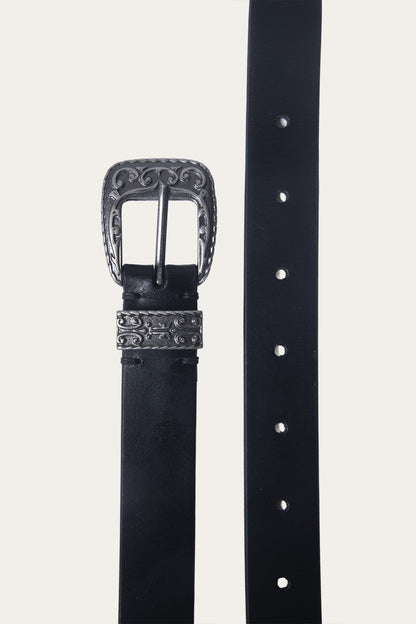 FRYE Women's Black 25mm Western Belt