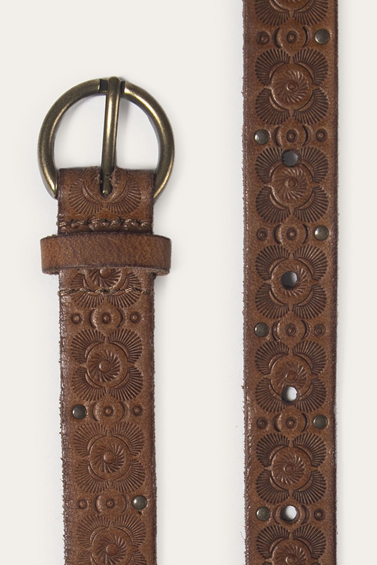 FRYE Light Whiskey 20mm Tooling & Stud Belt