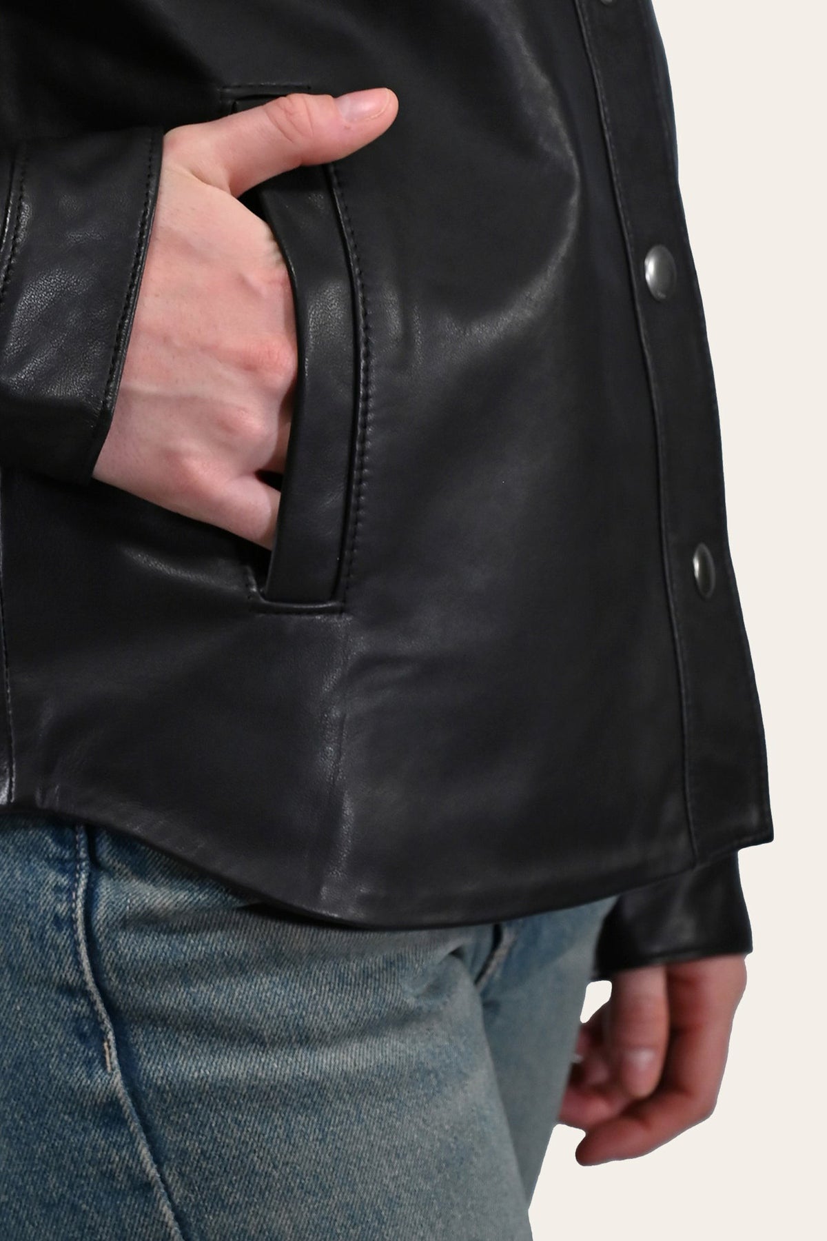 FRYE Women’s Black Obadiah Leather Shacket