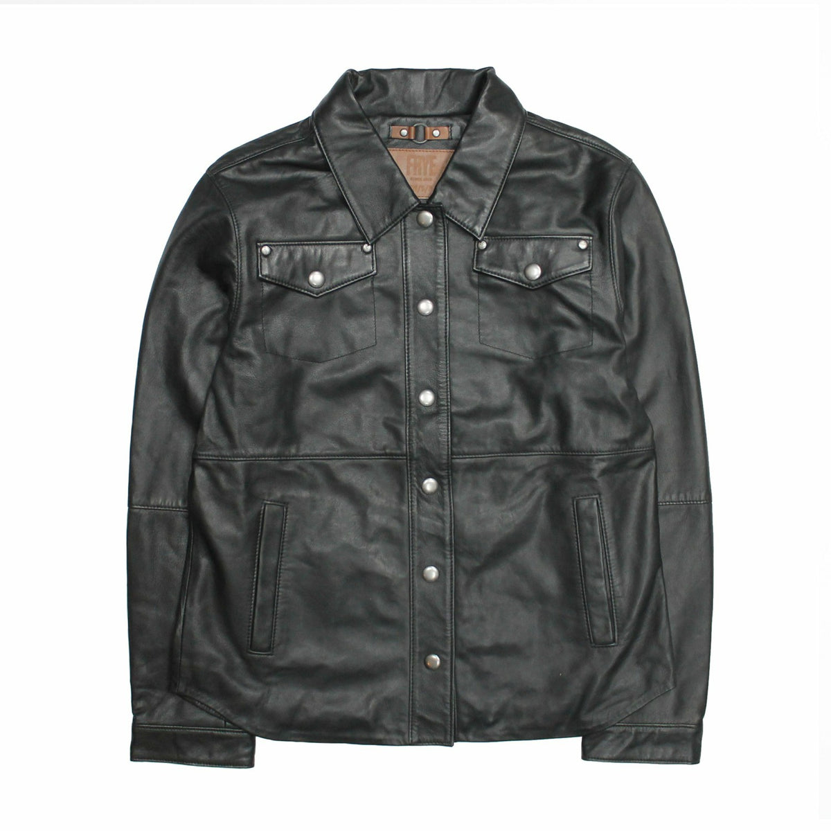 FRYE Women’s Black Obadiah Leather Shacket