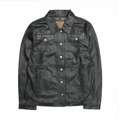 FRYE Women’s Black Obadiah Leather Shacket