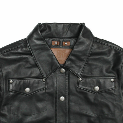 FRYE Women’s Black Obadiah Leather Shacket