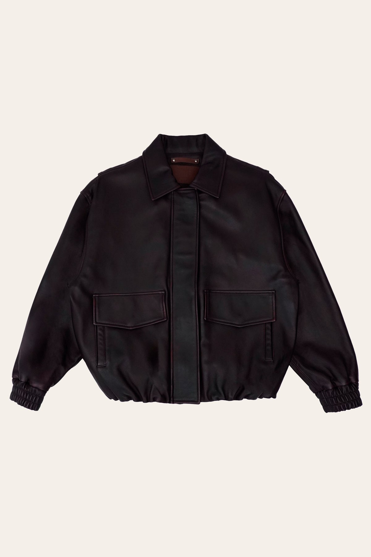 FRYE Black Cherry Harper Oversized Bomber