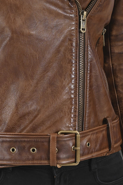FRYE Women’s Tobacco Linc Biker Leather Jacket