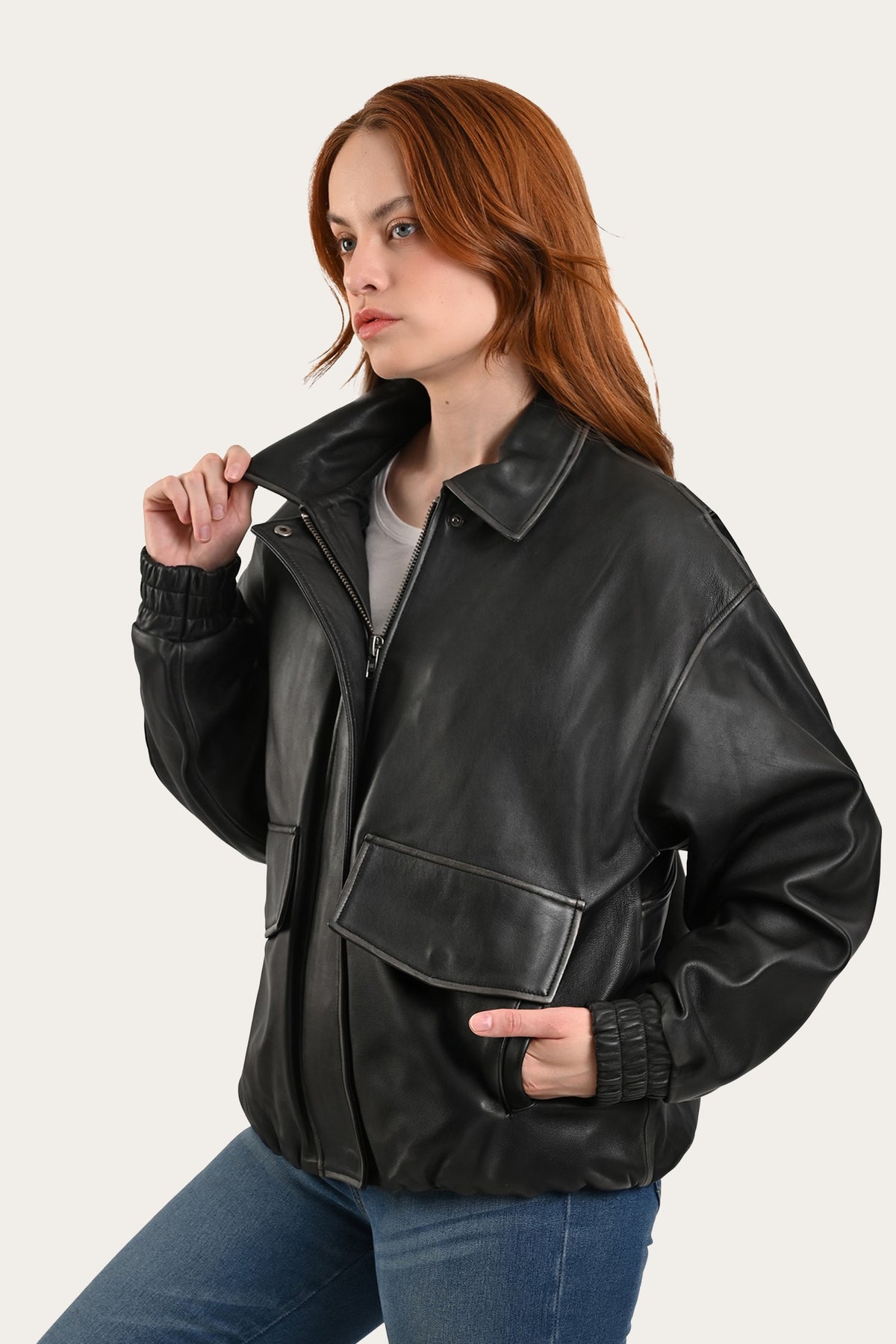 FRYE Black Harper Oversized Bomber