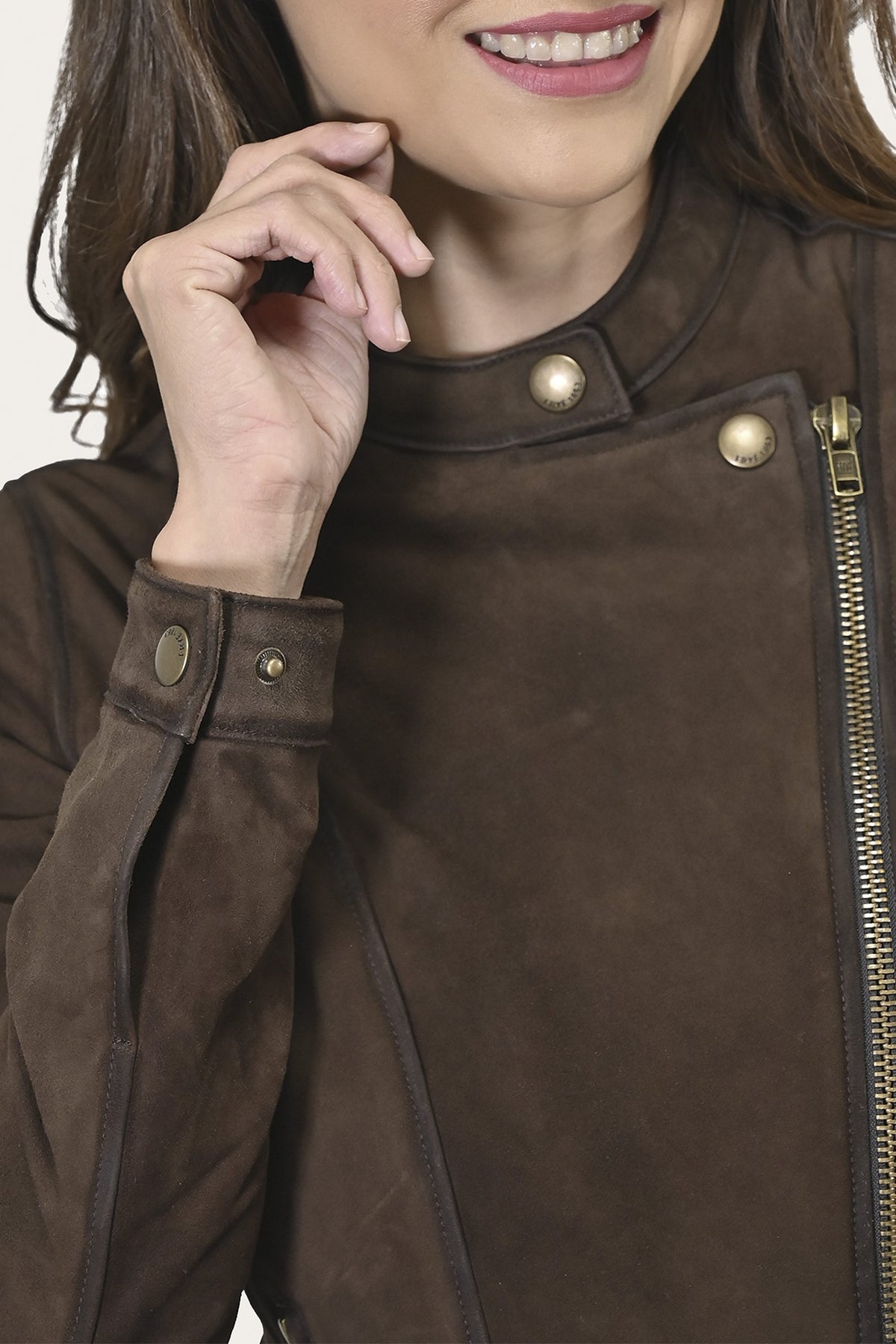 FRYE Women’s Dark Brown Cassidy Aged Lamb Leather Biker Jacket