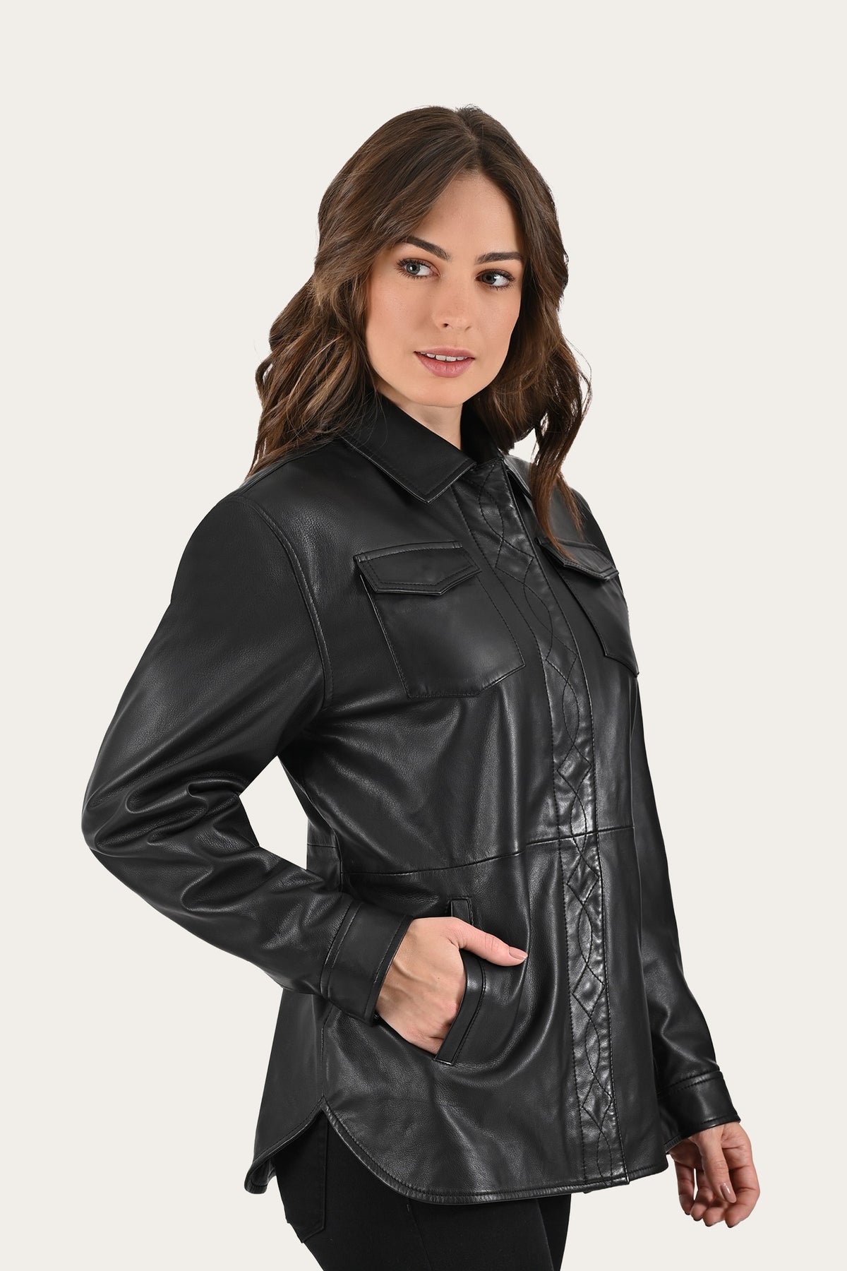 FRYE Black Bailor Shirt Jacket