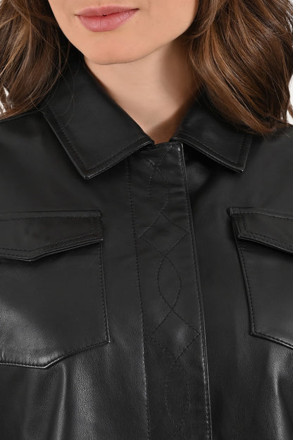 FRYE Black Bailor Shirt Jacket