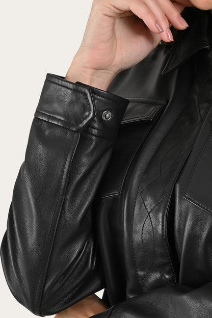 FRYE Black Bailor Shirt Jacket