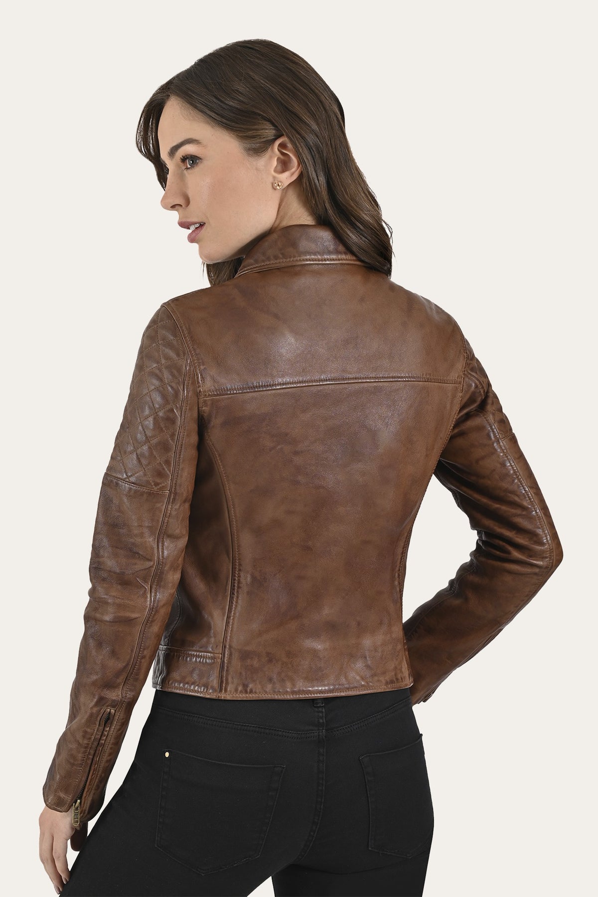 FRYE Women's Moka Tobacco Cordially Biker Jacket