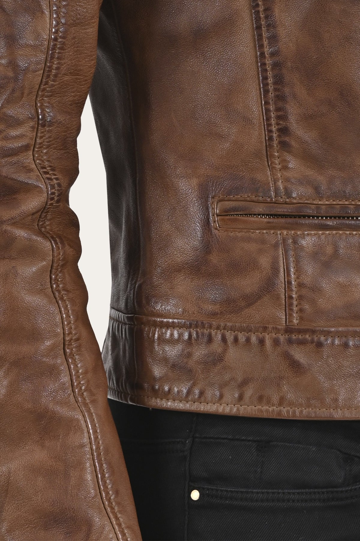FRYE Women's Moka Tobacco Cordially Biker Jacket