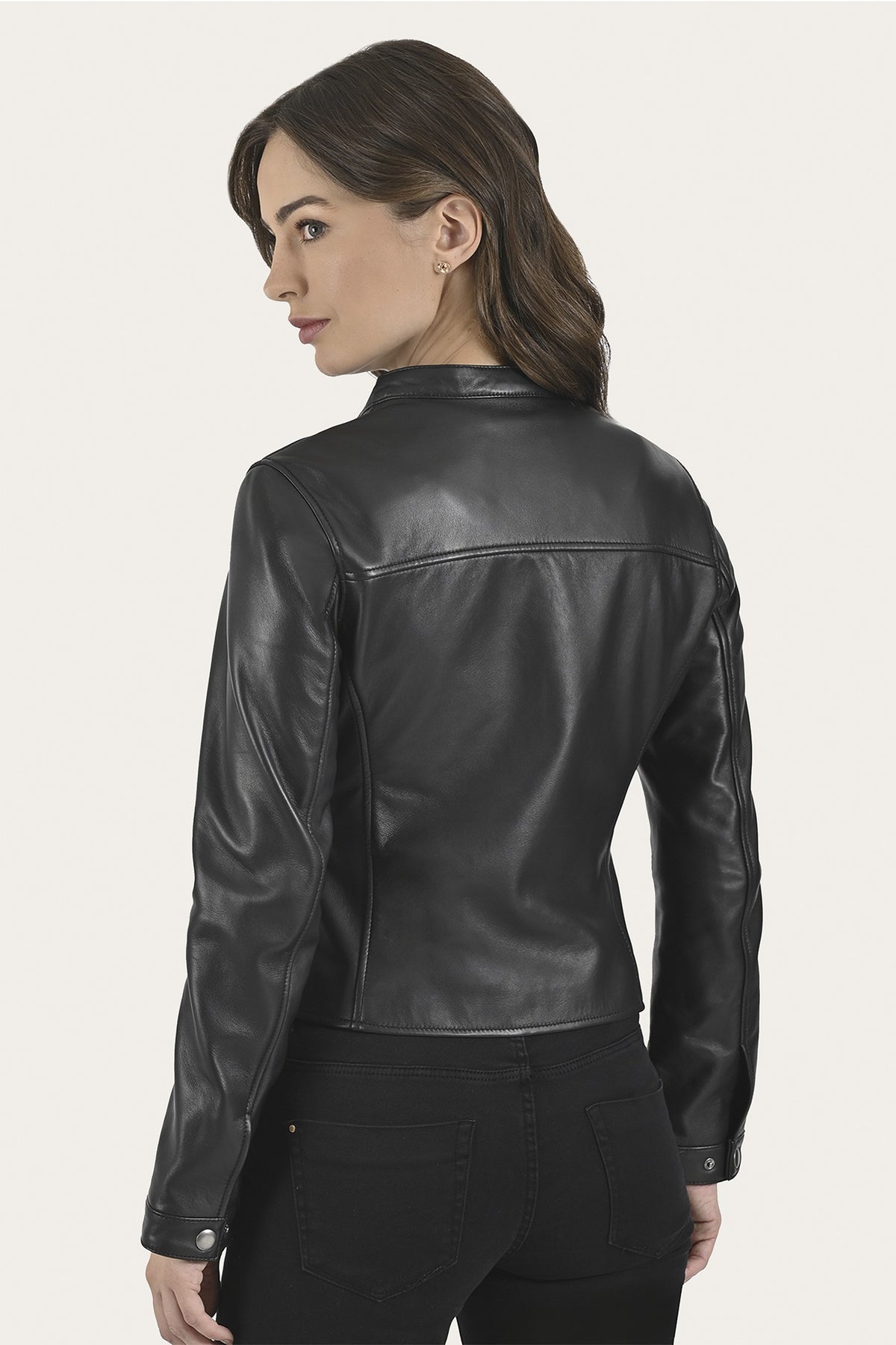 FRYE Women’s Black Heathe Leather Racer Jacket