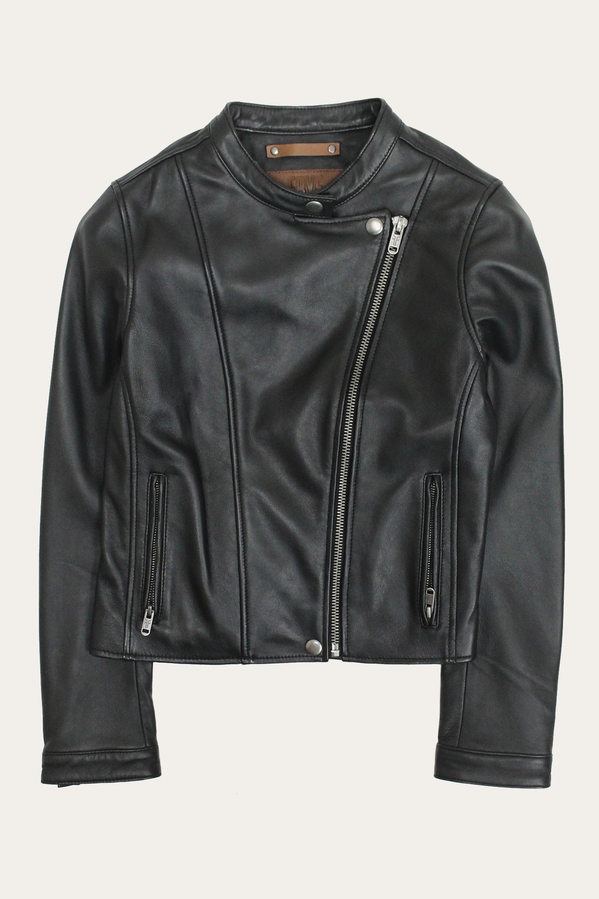 FRYE Women’s Black Heathe Leather Racer Jacket