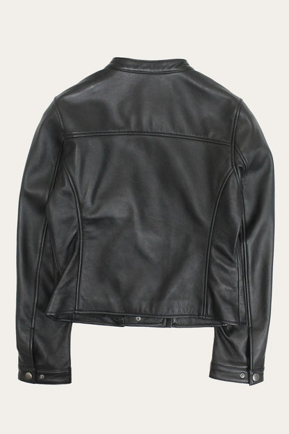 FRYE Women’s Black Heathe Leather Racer Jacket