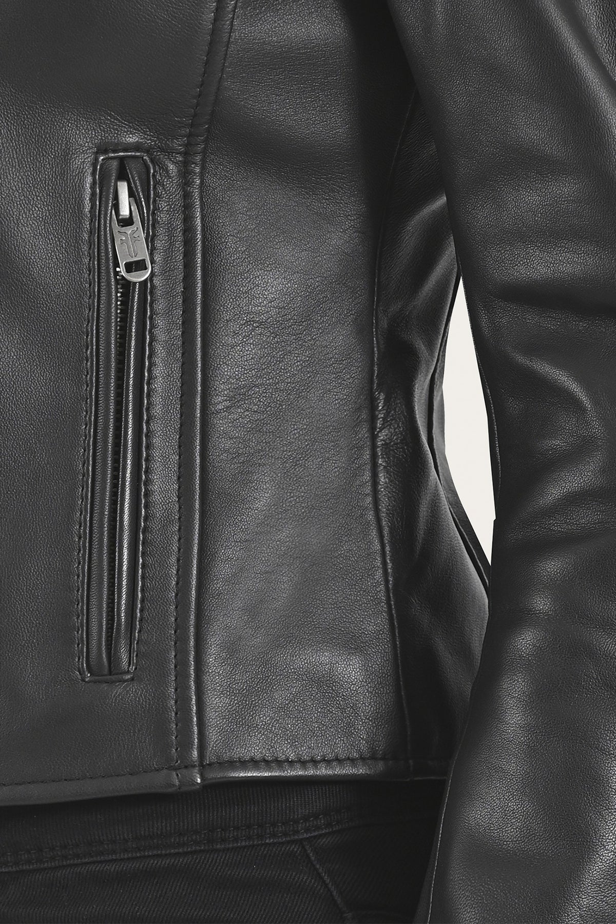 FRYE Women’s Black Heathe Leather Racer Jacket