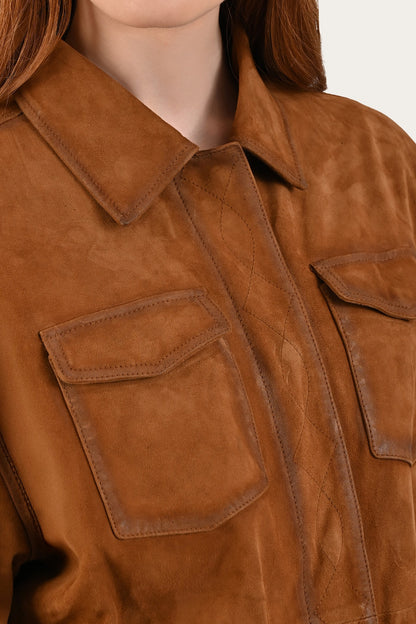 FRYE Light Brown Avett Overshirt Jacket