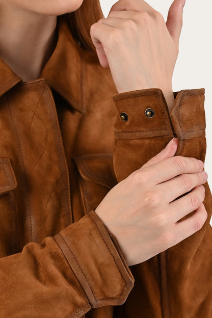 FRYE Light Brown Avett Overshirt Jacket